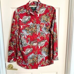 Red hunt club button up